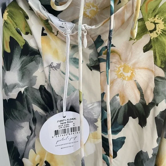 Petal & Pup White Floral Maxi Dress with Green Accents - Picture 5 of 11